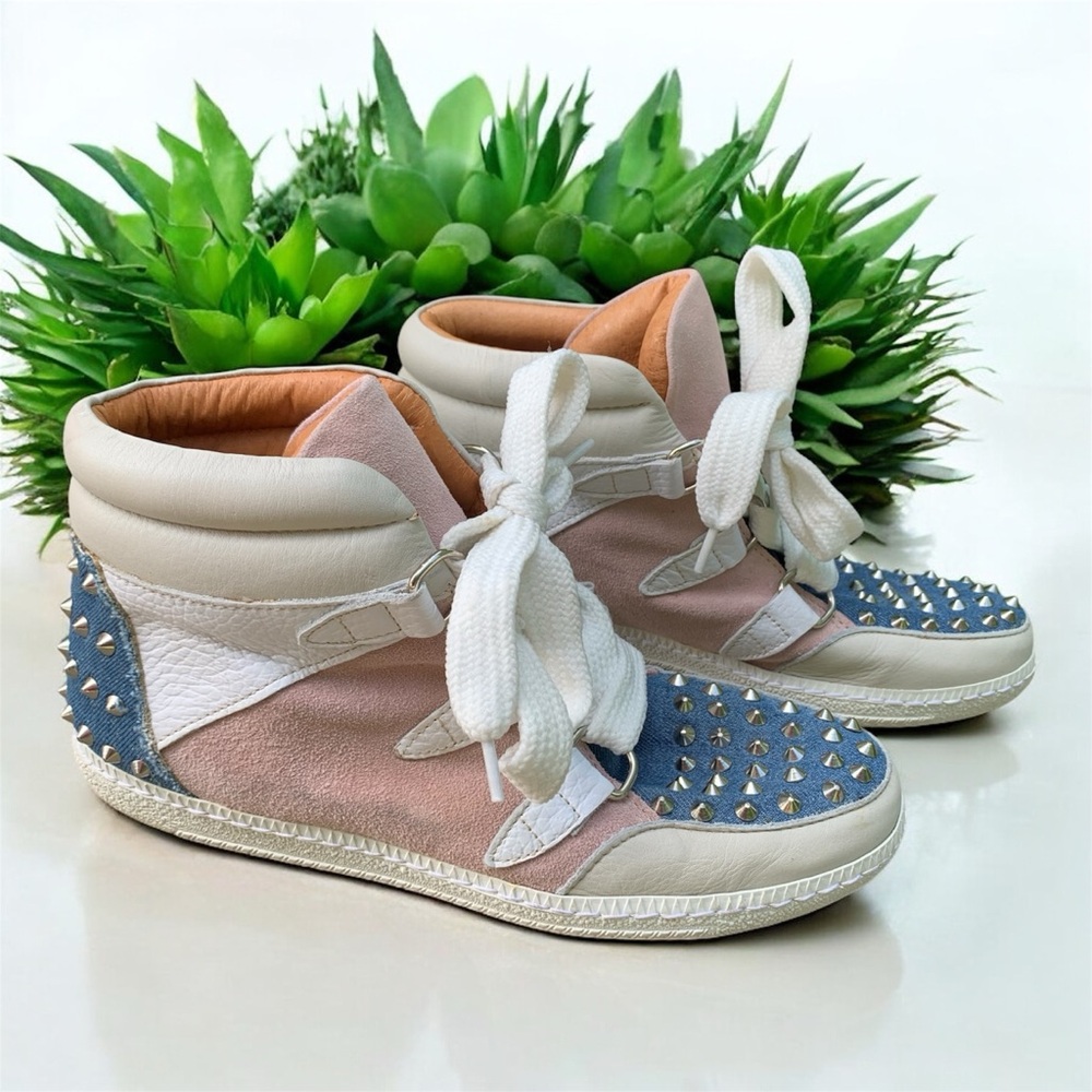 Sandro Women's Albatorock High-Top Sneakers with Studded Detail Size 37
